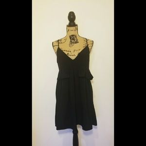 Black Flowing Peplum Mini